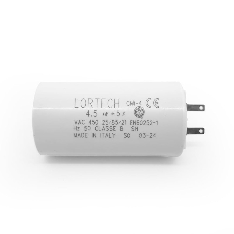 CONDENSATEUR 4,5 μF POUR VOLET ROULANT TOUTES MARQUES - COUPLE MOTEUR 15 à 17 Nm - FABRIQUÉ EN ITALIE CONDENSATEUR 4,5 μF POUR VOLET ROULANT TOUTES MARQUES - COUPLE MOTEUR 15 à 17 Nm - FABRIQUÉ EN ITALIE