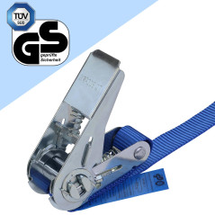 Sangle à cliquet d'arrimage 4 pièces Sangle de Fixation 4 m ou 6 m Bleu, Largeur 25 mm - Charge maximale 800 kg DIN en 12195-2, 