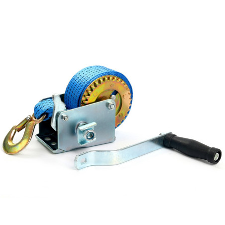 FreeTec Treuil Manuel avec Bleu Polyester Cordon à Bergung Treuil Bateau Treuil (6m 600lbs)