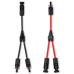 URAQT Y Type Connecteurs Solar, 2 pcs (1 à 2 Branches) Professionnel Imperméable Connecteur de Panneau Solaire, Cable Panneau So