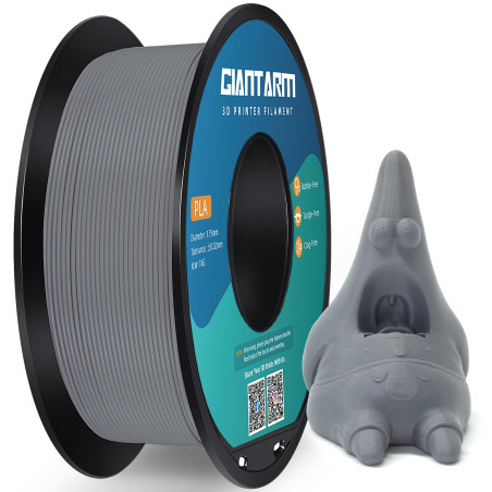 Gris PLA Filament 1.75mm, GIANTARM Imprimante 3D Filament PLA 1kg Bobine