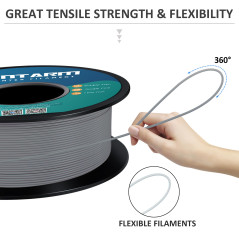 Gris PLA Filament 1.75mm, GIANTARM Imprimante 3D Filament PLA 1kg Bobine