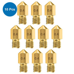 MMOBIEL 10 pièces MK8 en Laiton de 0,4 mm pour imprimante 3D, extrudeuse Compatible avec Les séries Creality Ender 3, Ender 5, C