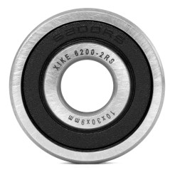 XiKe 4 pièces 6200-2RS Roulement à billes 10x30x9mm, Chromé acier et Double scellé et Pré-lubrifié, 6200RS Roulements à billes à