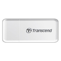 Transcend RDF5 Lecteur de cartes multifonction avec emplacements SD et microSD et connecteur USB USB 3.1 Gen 1, Blanc - TS-RDF5W
