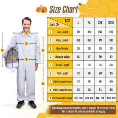 Moontay Combinaison d'Apiculture pour Tout le Corps Vêtements à Capuchon avec Voile Manteau de Protection pour Apiculteurs Costu