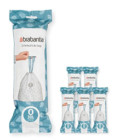 Brabantia Sacs Poubelle PerfectFit Multipack (Code O/30 Litres) Ultra Résistant, Poignées Coulissantes, 6 rouleaux (120 Sacs) 13