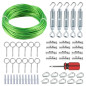 hannger Tendeurs pour câbles, 3MM X 30M Câble d'acier vert enduit de PVC, câble d'acier multi-usage pour vigne/corde à linge à l
