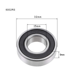 10 pcs 6002-2RS Roulements à Billes de Cannelure Profonde Scellé par Caoutchouc 15x32x9mm Roulement à billes à Gorge Profonde 60