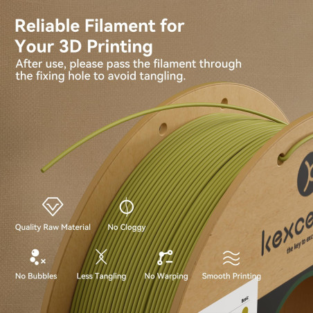 kexcelled PLA Mat Filament pour Imprimante 3D 2,85 mm +/- 0,03 mm, Texture de Couleur Mat, Convient à la Plupart des Imprimantes