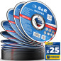 S&R Disque 125 Meule à tronçonner Fer Métal, Acier Inox, Aluminium (125 x1,0x22,23mm A60) - 25 Disques Coupe pour Meuleuse d'Ang S&R Disque 125 Meule à tronçonner Fer Métal, Acier Inox, Aluminium (125 x1,0x22,23mm A60) - 25 Disques Coupe pour Meuleuse d'Ang