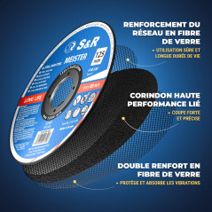 S&R Disque 125 Meule à tronçonner Fer Métal, Acier Inox, Aluminium (125 x1,0x22,23mm A60) - 25 Disques Coupe pour Meuleuse d'Ang