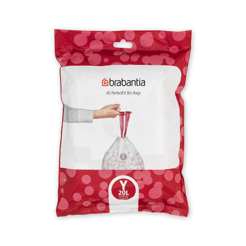 Brabantia Sacs Poubelle PerfectFit (Code Y / 20L), Ultra Résistant, Poignées Coulissantes (40 Sacs) Brabantia Sacs Poubelle PerfectFit (Code Y / 20L), Ultra Résistant, Poignées Coulissantes (40 Sacs)