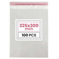 Netuno 100 sachets plats en PP 22,5 x 30 cm sachets plastiques transparents en polypropylène emballages d'envoi sacs plastiques