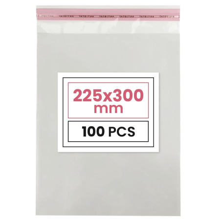 Netuno 100 sachets plats en PP 22,5 x 30 cm sachets plastiques transparents en polypropylène emballages d'envoi sacs plastiques