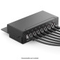 deleyCON CAT6 Panneau de Brassage 8 Ports Bureau & Montage Mural - Blindé - Prise 8x RJ45 - TIA568A TIA568B - Noir Pour Ordinate