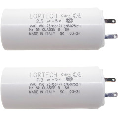 lot de 2 condensateurs 2,5 μF pour volet roulant toutes marques - couple moteur 6 Nm - fabriqué en Italie