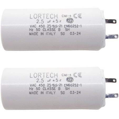 lot de 2 condensateurs 2,5 μF pour volet roulant toutes marques - couple moteur 6 Nm - fabriqué en Italie