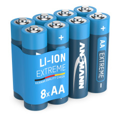 ANSMANN Piles Mignon AA Extreme Lithium 1,5V (Lot de 8) – Piles FR6 extrêmement légères d'une capacité de 3000 mAh – Piles jetab