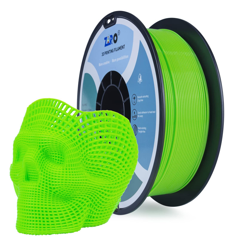 ZIRO Filament de imprimante 3D PLA Fluorescent Color 1.75mm 1kg (2.2 lbs), précision dimensionnelle +/-0.03mm, Fluo vert ZIRO Filament de imprimante 3D PLA Fluorescent Color 1.75mm 1kg (2.2 lbs), précision dimensionnelle +/-0.03mm, Fluo vert