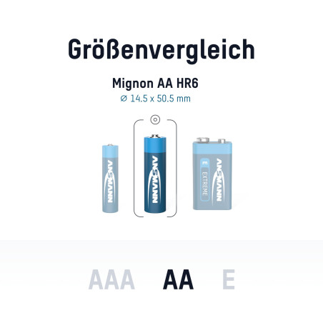 ANSMANN Piles Mignon AA Extreme Lithium 1,5V (Lot de 8) – Piles FR6 extrêmement légères d'une capacité de 3000 mAh – Piles jetab