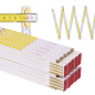 Metrie™ Mètres Pliants Perfekt 10 – Lot de 10x 2m | Blanc-Jaune | Bois Laqué, Articulations Acier – Graduation Duplex, Fabriqué Metrie™ Mètres Pliants Perfekt 10 – Lot de 10x 2m | Blanc-Jaune | Bois Laqué, Articulations Acier – Graduation Duplex, Fabriqué