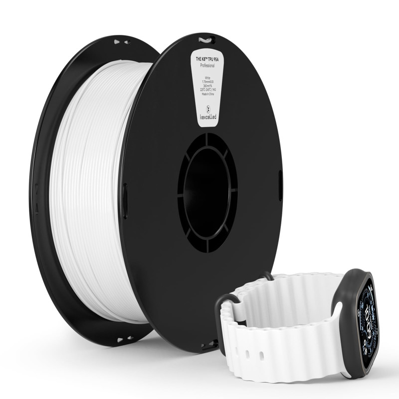 kexcelled TPU 95A Filament pour Imprimante 3D 1,75 mm +/- 0,05 mm, Flexible et Doux, Élasticité Excellente, Convient à la Plupar kexcelled TPU 95A Filament pour Imprimante 3D 1,75 mm +/- 0,05 mm, Flexible et Doux, Élasticité Excellente, Convient à la Plupar