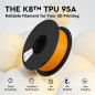kexcelled TPU 95A Filament pour Imprimante 3D 1,75 mm +/- 0,05 mm, Flexible et Doux, Élasticité Excellente, Convient à la Plupar kexcelled TPU 95A Filament pour Imprimante 3D 1,75 mm +/- 0,05 mm, Flexible et Doux, Élasticité Excellente, Convient à la Plupar