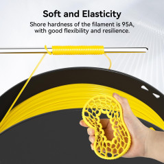 kexcelled TPU 95A Filament pour Imprimante 3D 1,75 mm +/- 0,05 mm, Flexible et Doux, Élasticité Excellente, Convient à la Plupar