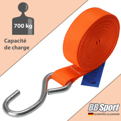 Sangle à cliquet d'arrimage avec Crochet 4 pièces 4 m ou 6 m capacité de 700kg DIN en 12195-2 tendeur Sangles de Serrage à cliqu