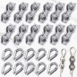 Weploda 24 Pièces serre cable acier 3mm, serre cable inox, tendeur cable inox, Pour la fixation d'auvent de corde à linge (12 * Weploda 24 Pièces serre cable acier 3mm, serre cable inox, tendeur cable inox, Pour la fixation d'auvent de corde à linge (12 *