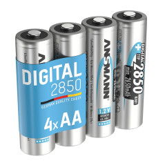 ANSMANN Piles rechargeables HR6 NiMH 2850 mAh 1,2 V (lot de 4) – Piles rechargeables Mignon AA à faible autodécharge – Accumulat