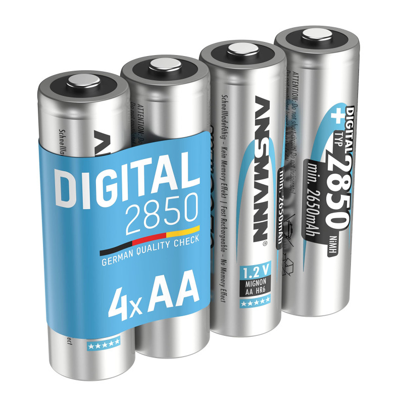ANSMANN Piles rechargeables HR6 NiMH 2850 mAh 1,2 V (lot de 4) – Piles rechargeables Mignon AA à faible autodécharge – Accumulat ANSMANN Piles rechargeables HR6 NiMH 2850 mAh 1,2 V (lot de 4) – Piles rechargeables Mignon AA à faible autodécharge – Accumulat