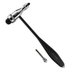 MDF Instruments - Tromner - Marteau à réflexes, avec Pinceau Intégré et Poignée HPD Légère - Noir (MDF555P-11)