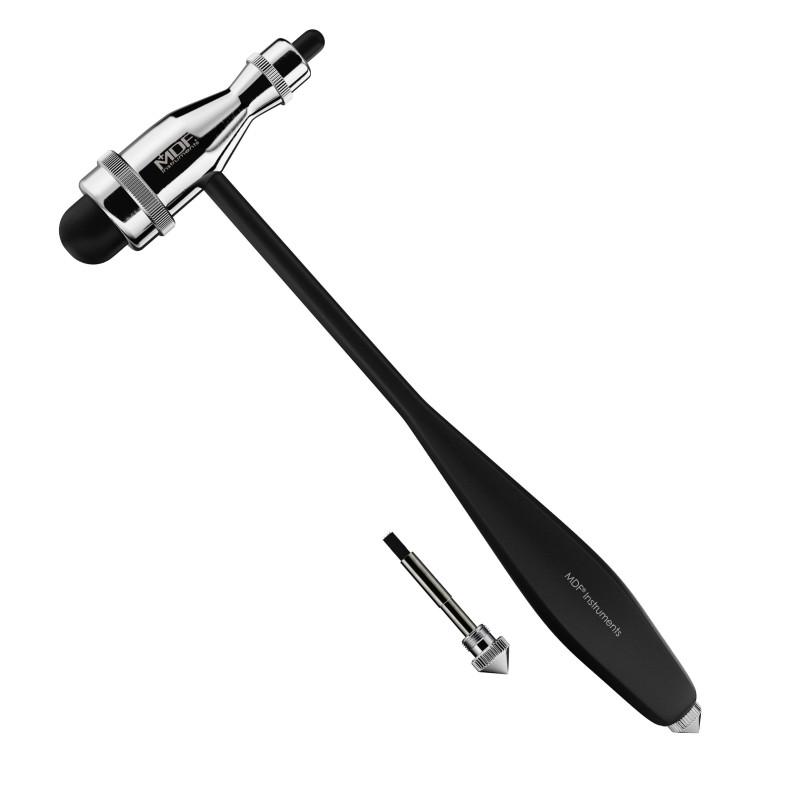 MDF Instruments - Tromner - Marteau à réflexes, avec Pinceau Intégré et Poignée HPD Légère - Noir (MDF555P-11) MDF Instruments - Tromner - Marteau à réflexes, avec Pinceau Intégré et Poignée HPD Légère - Noir (MDF555P-11)