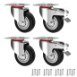 RAVN HAMAN Set de 4 Roulettes pivotantes 75 mm avec frein - Roulettes pour meubles jusqu'à 50 kg par roue - Charge lourde - Caou RAVN HAMAN Set de 4 Roulettes pivotantes 75 mm avec frein - Roulettes pour meubles jusqu'à 50 kg par roue - Charge lourde - Caou