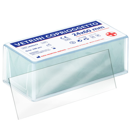AIESI® Lamelles de microscope dimensions 24x60 mm (Paquet de 100 pièces)