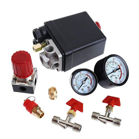 Pressostat Compresseur D'Air Valve à Contrôle 90-120PSI + Régulateur de Pression