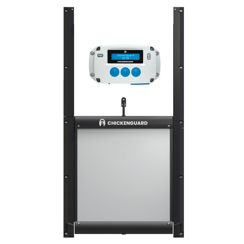 Porte Automatique Poulailler ChickenGuard Pro, Alimenté par Solaire/Piles/Électrique, Moteur Souleve 2kg, Minuterie/Détection de Porte Automatique Poulailler ChickenGuard Pro, Alimenté par Solaire/Piles/Électrique, Moteur Souleve 2kg, Minuterie/Détection de