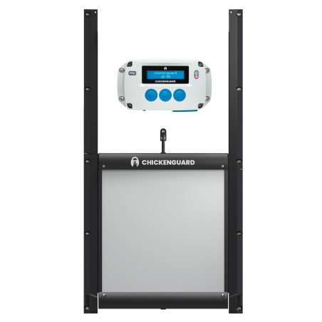 Porte Automatique Poulailler ChickenGuard Pro, Alimenté par Solaire/Piles/Électrique, Moteur Souleve 2kg, Minuterie/Détection de