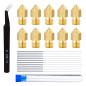QIMEI-SHOP Buses d'Imprimante 0.4mm 3D MK8 Extrudeuse Laiton Buse avec Brucelles et Nettoyage Aiguilles Compatibles pour Crealit QIMEI-SHOP Buses d'Imprimante 0.4mm 3D MK8 Extrudeuse Laiton Buse avec Brucelles et Nettoyage Aiguilles Compatibles pour Crealit