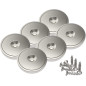 Magnetpro 6 pièces Aimants en néodyme 25 kg force 28 x 5 mm avec capsule, aimant à disque en pot avec vis Magnetpro 6 pièces Aimants en néodyme 25 kg force 28 x 5 mm avec capsule, aimant à disque en pot avec vis