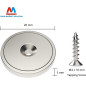 Magnetpro 6 pièces Aimants en néodyme 25 kg force 28 x 5 mm avec capsule, aimant à disque en pot avec vis Magnetpro 6 pièces Aimants en néodyme 25 kg force 28 x 5 mm avec capsule, aimant à disque en pot avec vis