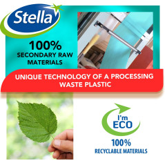 Stella Pack Sacs Poubelle 35l Turquoise 120 Pcs Éco-responsables 100 Plastique Recyclé Ultra Résistants Fermeture Vague Flexible