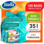 Stella Pack Sacs Poubelle 35l Turquoise 120 Pcs Éco-responsables 100 Plastique Recyclé Ultra Résistants Fermeture Vague Flexible Stella Pack Sacs Poubelle 35l Turquoise 120 Pcs Éco-responsables 100 Plastique Recyclé Ultra Résistants Fermeture Vague Flexible