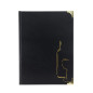SECURIT - Carte des Vins Basic Line - 2 Inserts Fixes = 4 Feuilles A4 - Pour Café, Bar, Restaurant - PVC - Coloris Noir