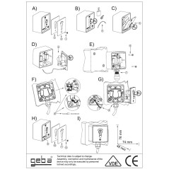 Geba MSC-APZ 1-2T/1 110.1301.1A Interrupteur à clé en saillie, avec 2 côtés à impulsion, un demi-cylindre à profil DIN et 3 clés