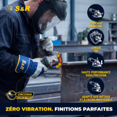S&R Disque a Lamelles 115mm Lot de 10 Disque a meuler metal bois. Disque Abrasif 115 pour Acier Inox Bois Métal Grain 40. Disque