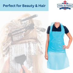Premium Disposable Aprons for Women & Men (Blue, 200 Pack), 700mm x 1170mm Polyethylene Aprons for Adults, 16 Microns Flat Packe