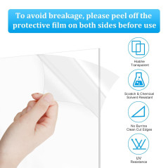QEEYON 10 Pcs Plaque Acrylique Transparente 1mm, A5 Feuilles Acryliques 210 X 148mm Feuilles en Acrylique avec Film Protecteur p